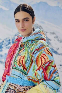 Farm Rio Mixed Scarves Ski Puffer Jacket -Farm Rio 308309 04