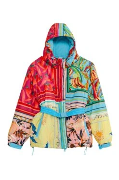 Farm Rio Mixed Scarves Ski Puffer Jacket -Farm Rio 308309 08