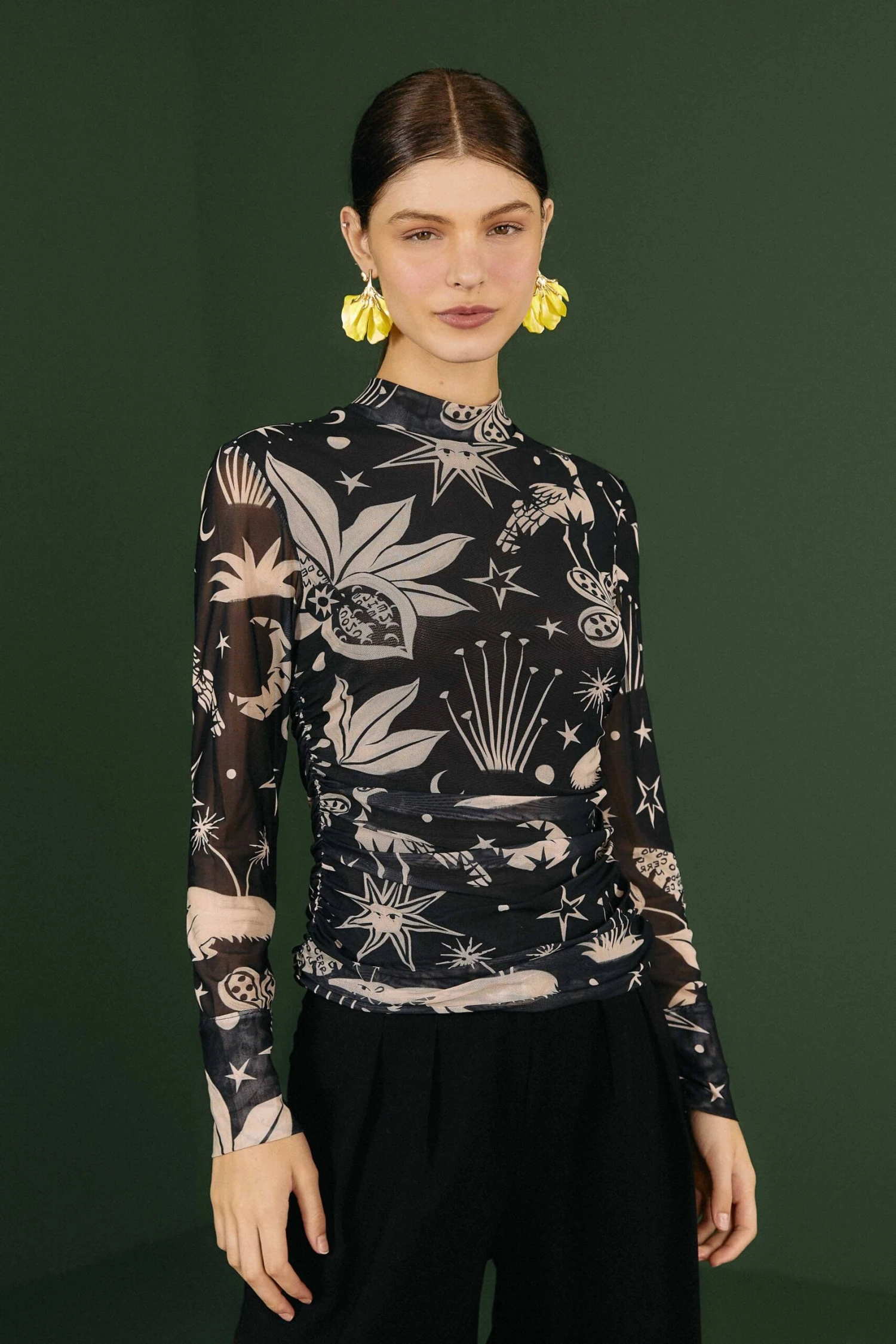 Black & White Cerrado Sky Tulle Blouse 1 Black & White Cerrado Sky Tulle Blouse