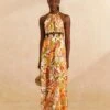 Farm Rio Sand Leopard Forest Maxi Dress