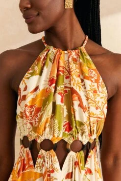 Farm Rio Sand Leopard Forest Maxi Dress -Farm Rio 309151 03