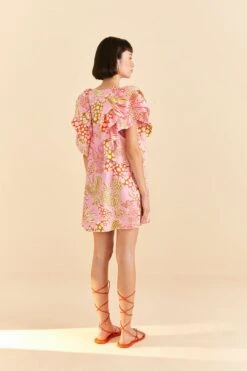Farm Rio Pink Mixed Lobsters Organic Cotton Mini Dress -Farm Rio 309152 04