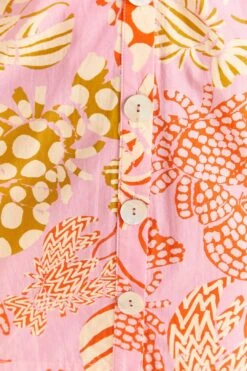 Farm Rio Pink Mixed Lobsters Organic Cotton Mini Dress -Farm Rio 309152 05