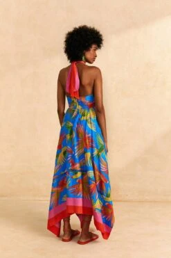 Farm Rio Blue Painted Birds Maxi Dress -Farm Rio 309153 04