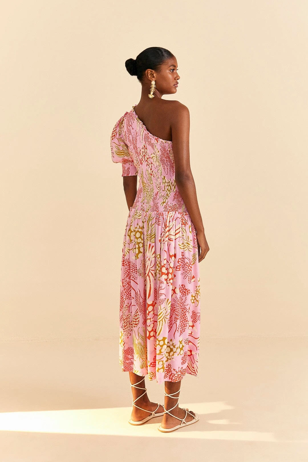 Farm Rio Pink Mixed Lobsters Midi Dress 2 Farm Rio Pink Mixed Lobsters Midi Dress - Image 2