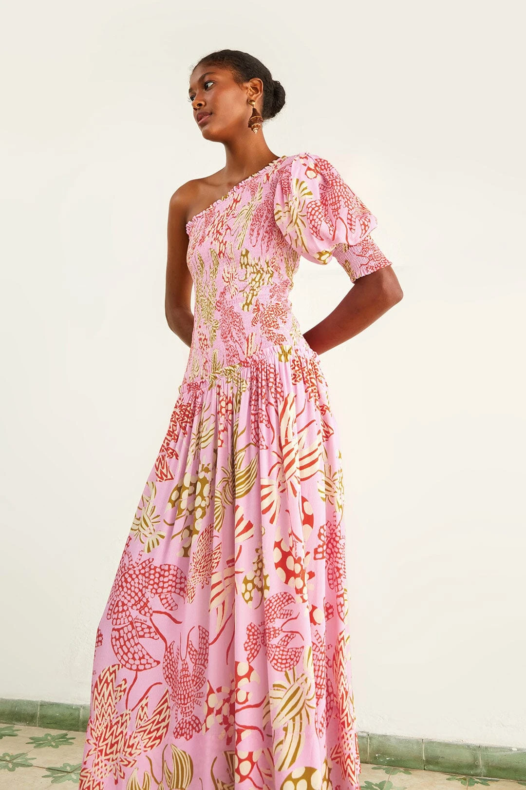 Farm Rio Pink Mixed Lobsters Midi Dress 3 Farm Rio Pink Mixed Lobsters Midi Dress - Image 3