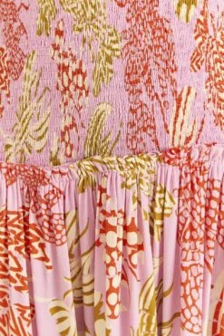 Farm Rio Pink Mixed Lobsters Midi Dress 12 Farm Rio Pink Mixed Lobsters Midi Dress -Farm Rio 309155 06