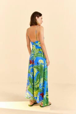 Farm Rio Blue Banana Leaves Sleeveless Maxi Dress 9 Farm Rio Blue Banana Leaves Sleeveless Maxi Dress -Farm Rio 309156 04