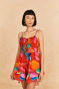 Farm Rio Red Ombre Chita Organic Cotton Romper