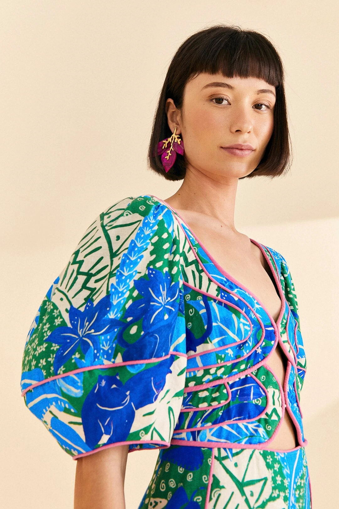 Farm Rio Green Jungle Panther Midi Dress 3 Farm Rio Green Jungle Panther Midi Dress - Image 3