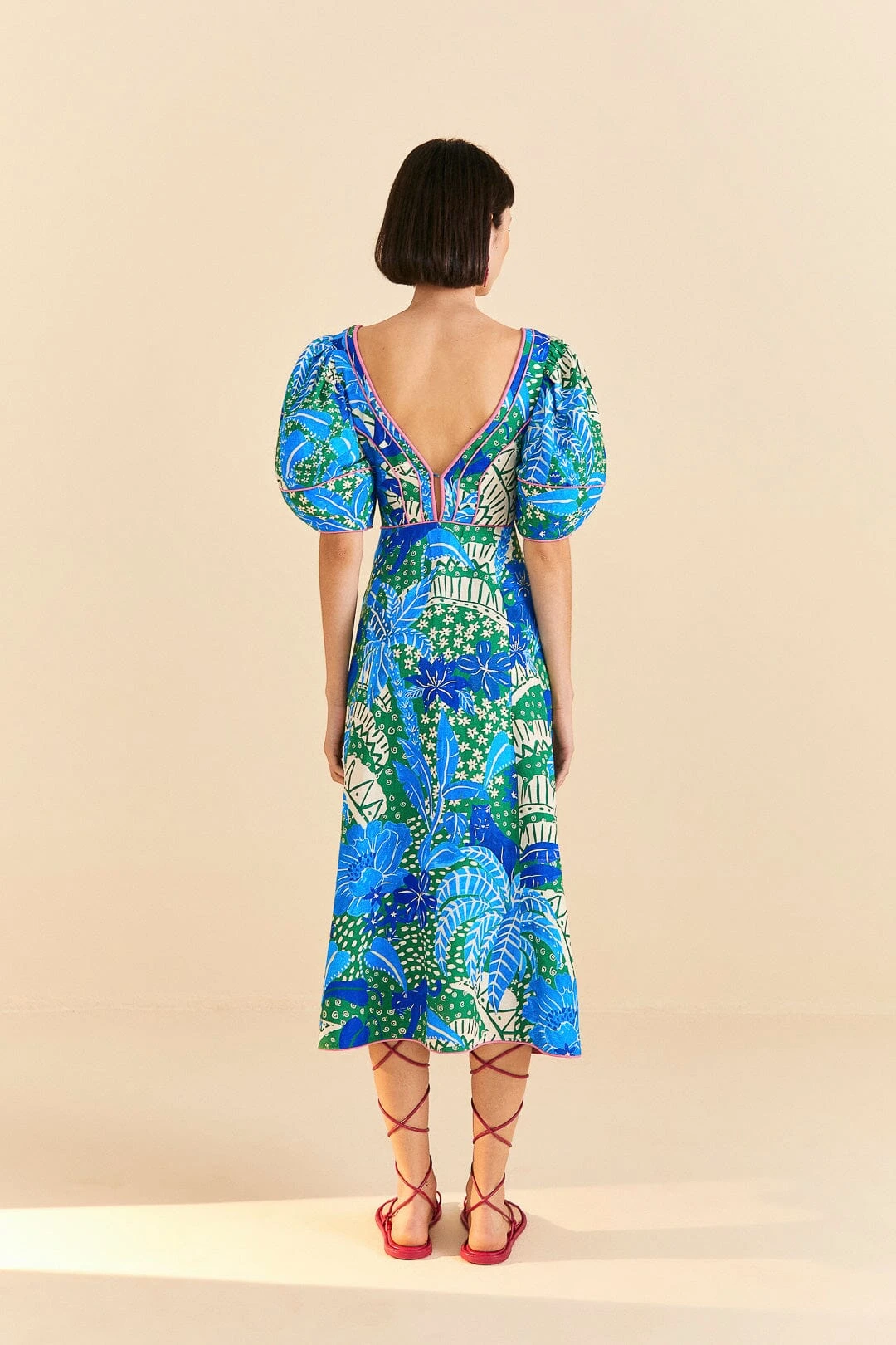 Farm Rio Green Jungle Panther Midi Dress 4 Farm Rio Green Jungle Panther Midi Dress - Image 4