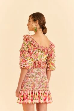 Farm Rio Pink Painted Bananas Top -Farm Rio 309177 04