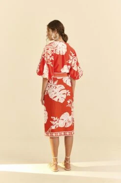 Farm Rio Red Lace Monsteras Crop Top -Farm Rio 309178 04