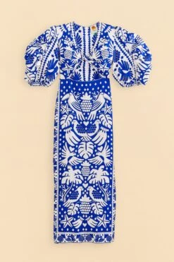 Farm Rio Navy Blue Jungle Scarf Midi Dress -Farm Rio 309189 07