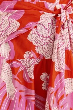 Farm Rio Red Dewdrop Floral Midi Dress -Farm Rio 309194 05