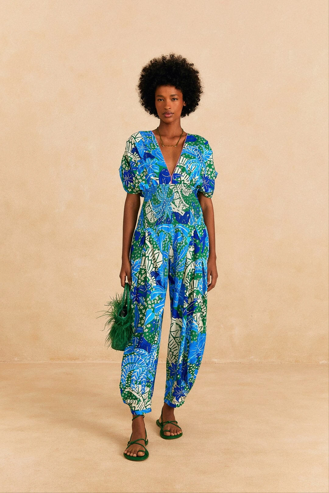 Farm Rio Green Jungle Panther Jumpsuit 1 Farm Rio Green Jungle Panther Jumpsuit