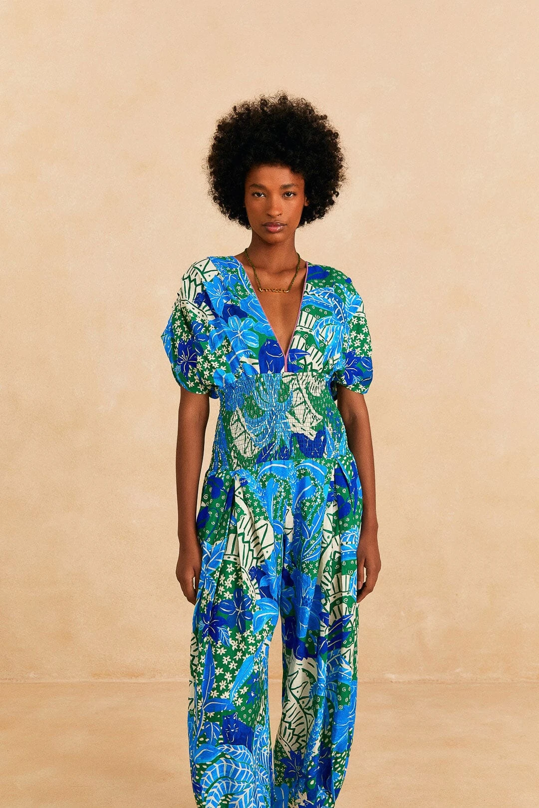 Farm Rio Green Jungle Panther Jumpsuit 2 Farm Rio Green Jungle Panther Jumpsuit - Image 2