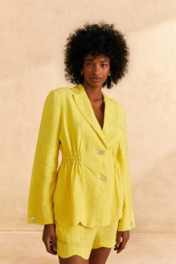 Farm Rio Bright Yellow Blazer
