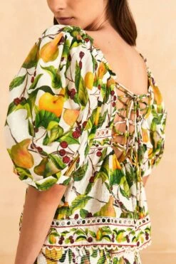 Farm Rio Off-White Fruit Orchard Blouse -Farm Rio 309214 03