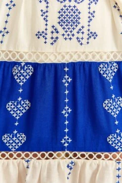 Farm Rio Navy Blue Embroidered Jungle Scarf Maxi Dress -Farm Rio 309237 04