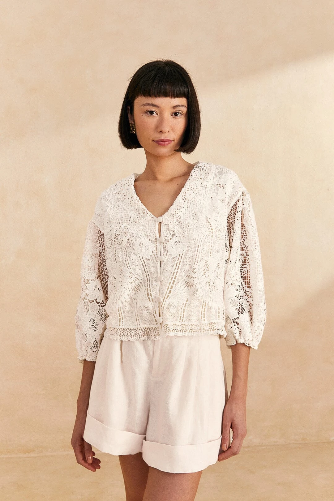 Farm Rio Off-White Guipure Collar Blouse 1 Farm Rio Off-White Guipure Collar Blouse