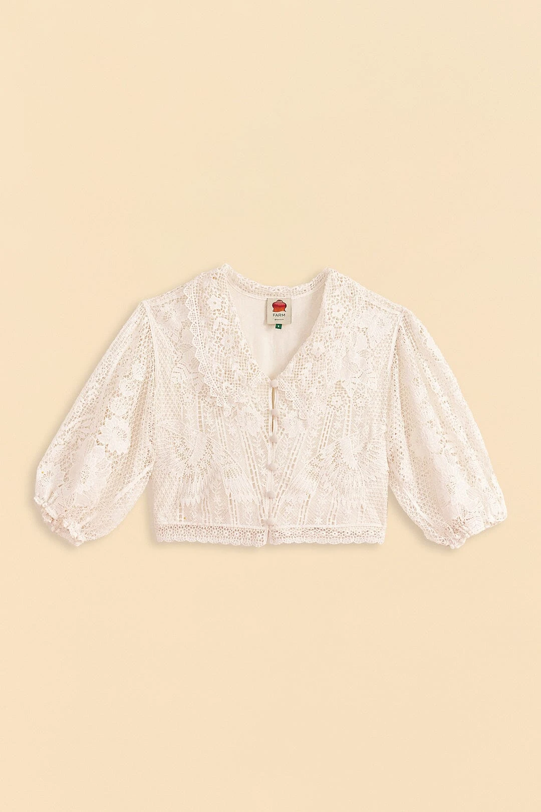 Farm Rio Off-White Guipure Collar Blouse 6 Farm Rio Off-White Guipure Collar Blouse - Image 6