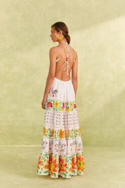 Farm Rio Red Mixed Neon Floral Maxi Dress -Farm Rio 309253 04