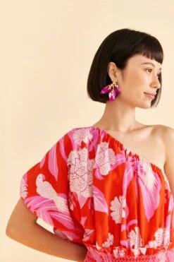 Farm Rio Red Dewdrop Floral Mini Dress -Farm Rio 309259 03