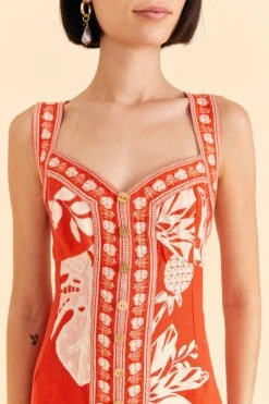 Farm Rio Red Lace Monsteras Mini Dress 7 Farm Rio Red Lace Monsteras Mini Dress -Farm Rio 309261 03