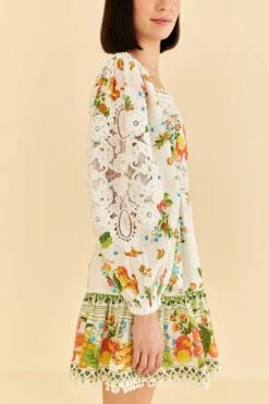 Farm Rio Off-White Tropical Romance Scarf Mini Dress 8 Farm Rio Off-White Tropical Romance Scarf Mini Dress -Farm Rio 309269 03