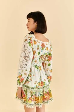 Farm Rio Off-White Tropical Romance Scarf Mini Dress 9 Farm Rio Off-White Tropical Romance Scarf Mini Dress -Farm Rio 309269 04