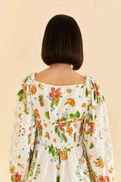 Farm Rio Off-White Tropical Romance Scarf Mini Dress 10 Farm Rio Off-White Tropical Romance Scarf Mini Dress -Farm Rio 309269 05