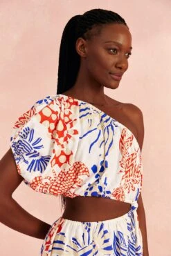 Farm Rio Off-White Mixed Lobsters Mini Dress 7 Farm Rio Off-White Mixed Lobsters Mini Dress -Farm Rio 309272 03