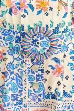 Farm Rio Off-White Romantic Bandanas Organic Cotton Romper -Farm Rio 309280 05