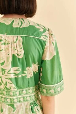 Farm Rio Green Lace Monsteras Jumpsuit -Farm Rio 309284 05