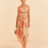 Farm Rio Pink Blooming Floral Midi Dress
