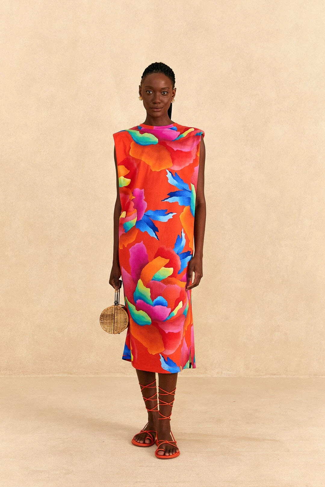 Farm Rio Red Ombre Chita T-Shirt Dress 1 Farm Rio Red Ombre Chita T-Shirt Dress