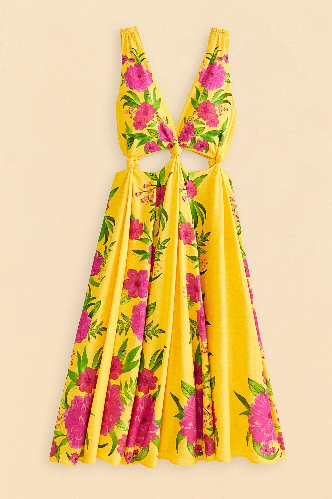 Farm Rio Yellow Romantic Garden Midi Dress 6 Farm Rio Yellow Romantic Garden Midi Dress - Image 6