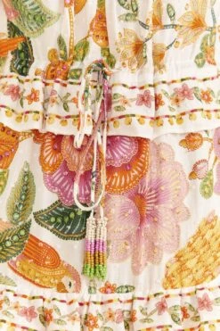 Farm Rio Off-White Macaw Bloom Midi Dress 10 Farm Rio Off-White Macaw Bloom Midi Dress -Farm Rio 309302 05