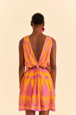 Farm Rio Orange Pineapple Love Mini Dress 7 Farm Rio Orange Pineapple Love Mini Dress -Farm Rio 309321 03