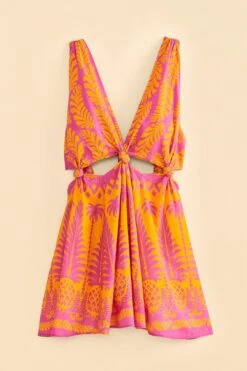 Farm Rio Orange Pineapple Love Mini Dress 8 Farm Rio Orange Pineapple Love Mini Dress -Farm Rio 309321 05