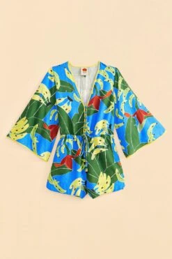 Farm Rio Blue Banana Leaves Romper 11 Farm Rio Blue Banana Leaves Romper -Farm Rio 309327 06