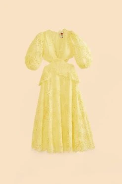 Farm Rio Light Yellow Richelieu Midi Dress -Farm Rio 309337 06