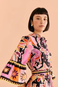 Farm Rio Black Enchanted Nature Mini Dress -Farm Rio 309357 03