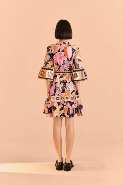 Farm Rio Black Enchanted Nature Mini Dress -Farm Rio 309357 04