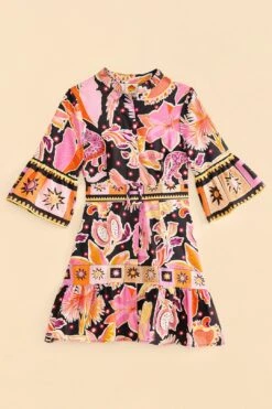 Farm Rio Black Enchanted Nature Mini Dress -Farm Rio 309357 06