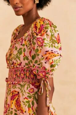 Farm Rio Pink Painted Bananas Midi Dress 8 Farm Rio Pink Painted Bananas Midi Dress -Farm Rio 309358 03