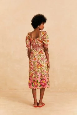 Farm Rio Pink Painted Bananas Midi Dress 9 Farm Rio Pink Painted Bananas Midi Dress -Farm Rio 309358 04