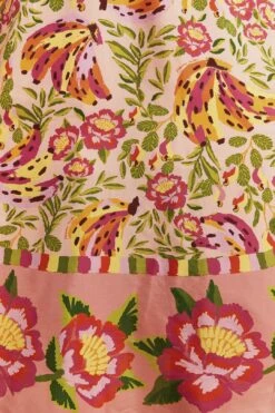 Farm Rio Pink Painted Bananas Midi Dress 10 Farm Rio Pink Painted Bananas Midi Dress -Farm Rio 309358 05