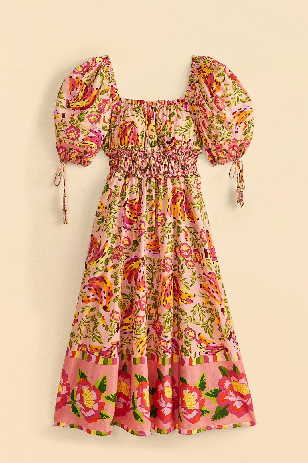 Farm Rio Pink Painted Bananas Midi Dress 6 Farm Rio Pink Painted Bananas Midi Dress - Image 6